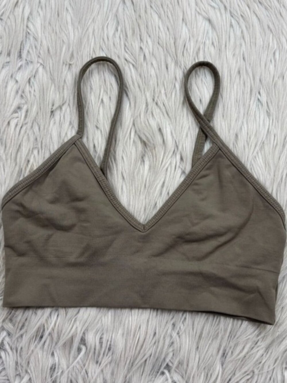 Skims Women's XS Green V-Neck Pullover Bralette Lounge Comfort